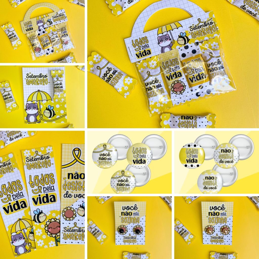 Letterinhas-Setembro-Amarelo Mimos Arquivos de Corte - Setembro Amarelo (C2) - Imagem 1
