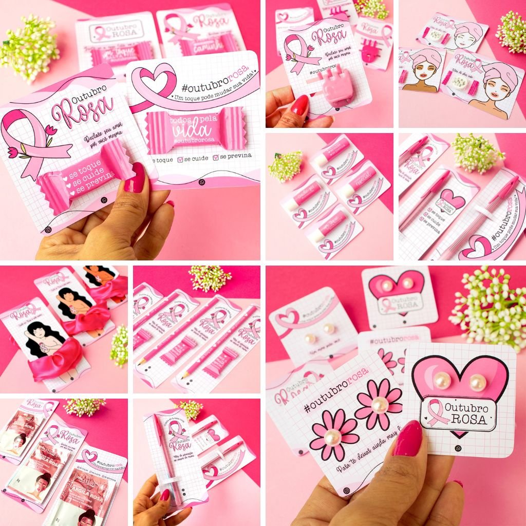 Kit-1-Outubro-Rosa Kit 1 Mimos Outubro Rosa - Arquivos de Corte - Imagem 1