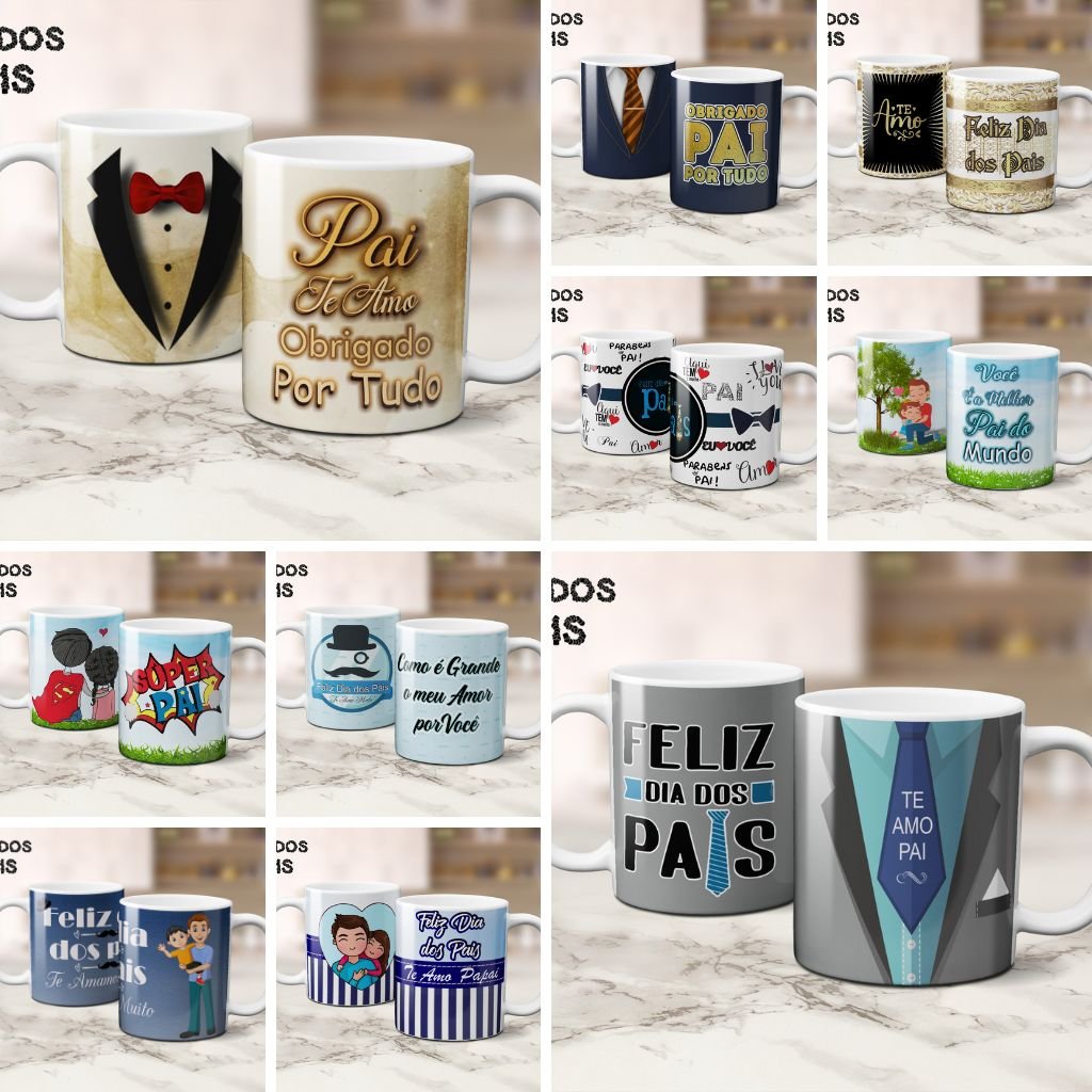 Kit-30 30 Estampas p/ Canecas - Dia dos Pais - Imagem 1