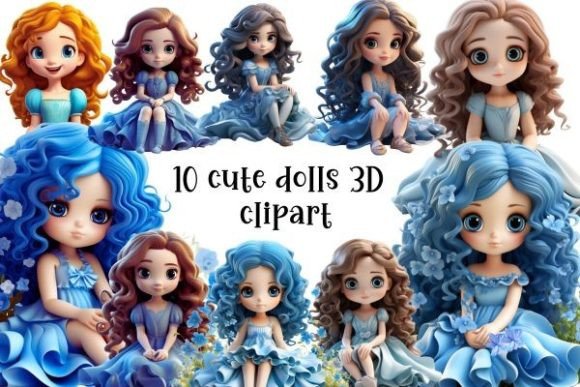 3D Cute Doll Sublimation Clipart 76340395