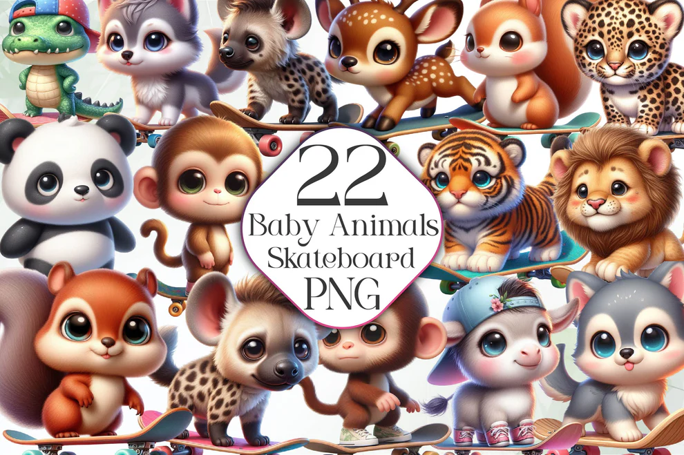 Baby Animals Skateboard