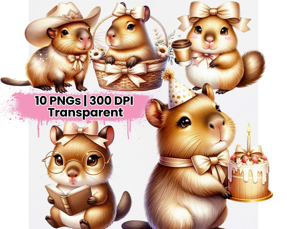 Cute Capybara Champagne Beige