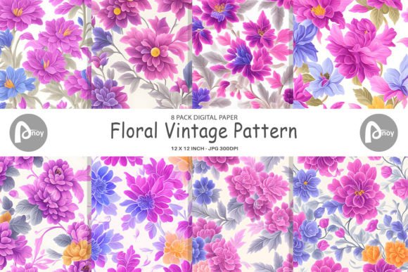 Digital Paper Floral Vintage Pattern 84512098