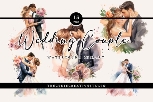 Watercolor Wedding Couple Png Clipart 86533296