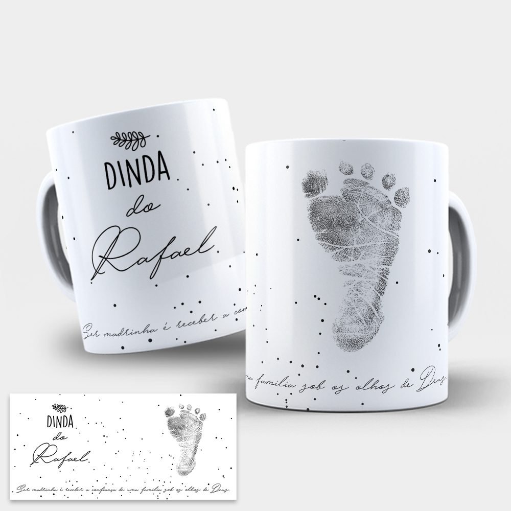 01-1-5 Dinda e Dindo Pezinho - 2 Artes Avulsa Caneca - Imagem 1