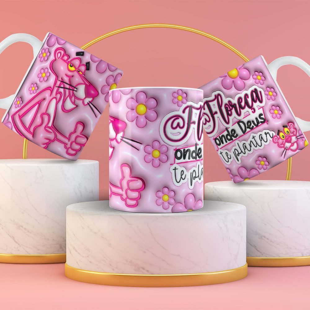 01-23-1 Pantera Cor de Rosa - Arte Avulsa 3D - Imagem 1