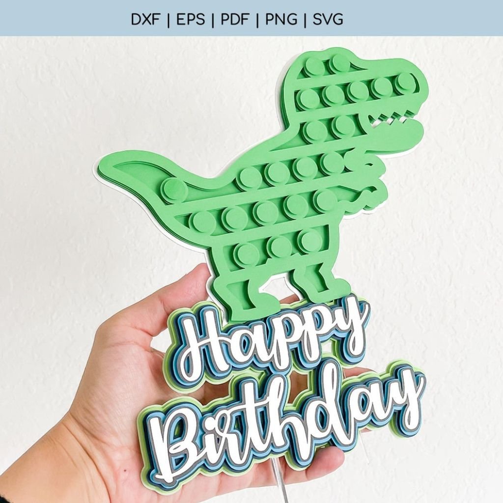 1-22 Topo Dinossauro Pop It - Imagem 1