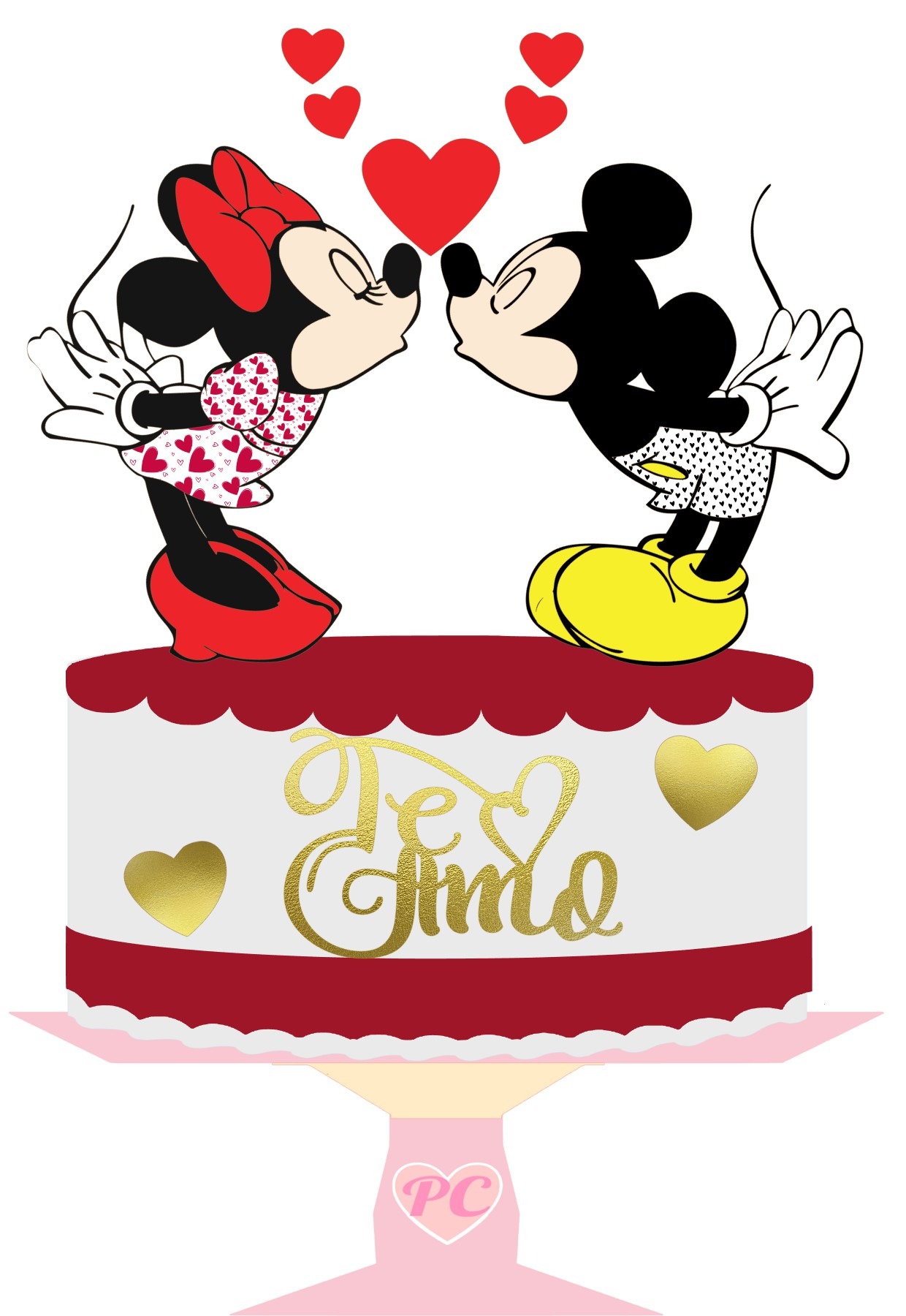 Mickey e Minnie - Topo de Bolo