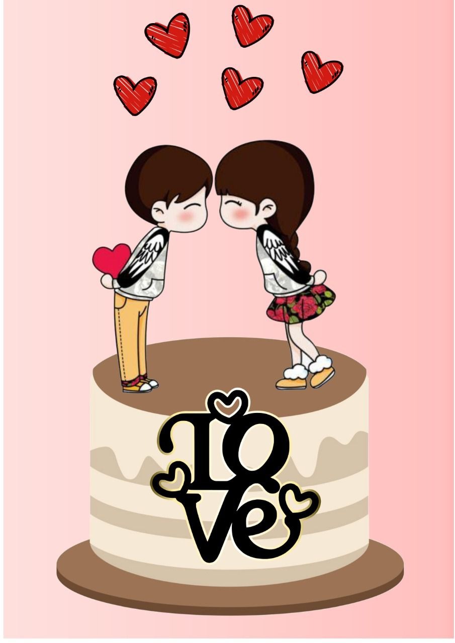 Casal Cute - Topo de Bolo