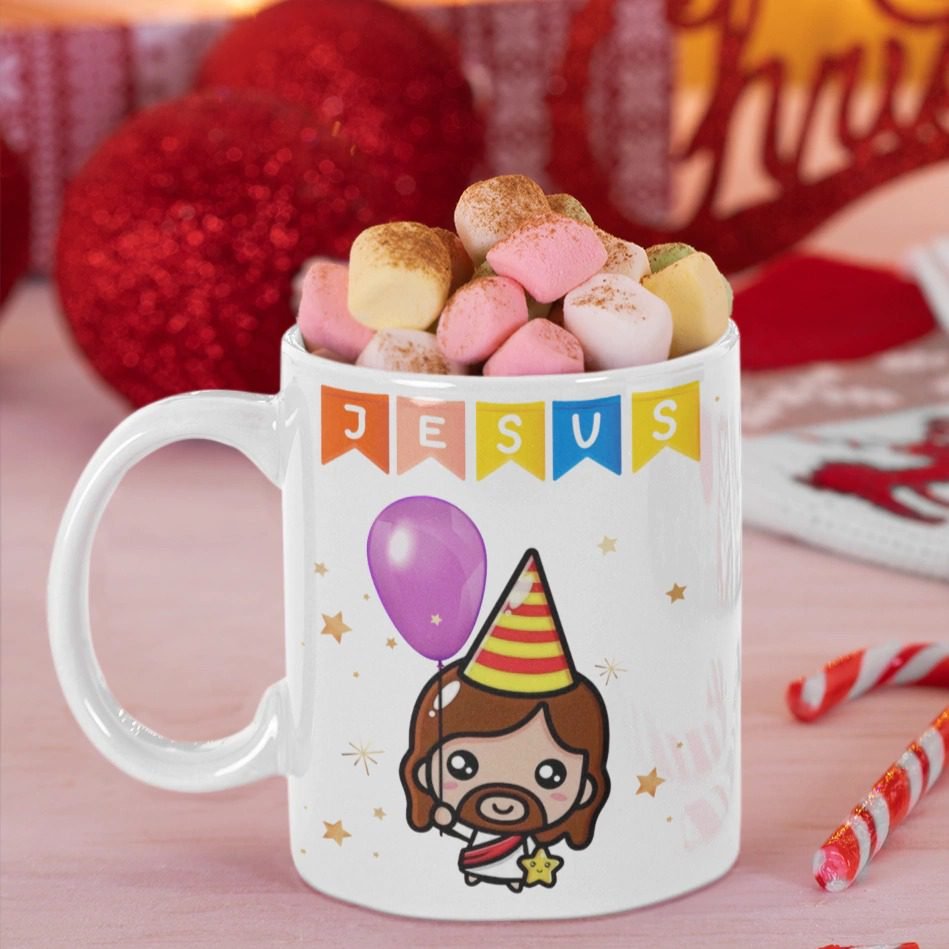 Aniversario-Jesus Aniversário de Jesus - Arte Avulsa Caneca - Imagem 1