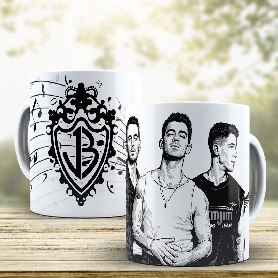 CANECA_BRANCA_0001 Jonas Brothers - 3 Artes Avulsas Canecas - Imagem 1