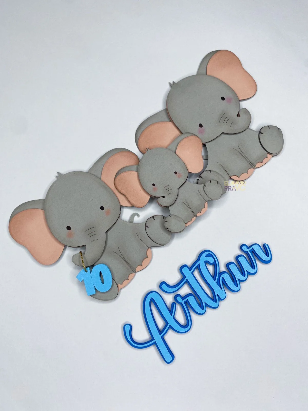 ELAFAZPRAVC - FAMILIA ELEFANTE Família Elefante - Topo de Bolo - Imagem 1