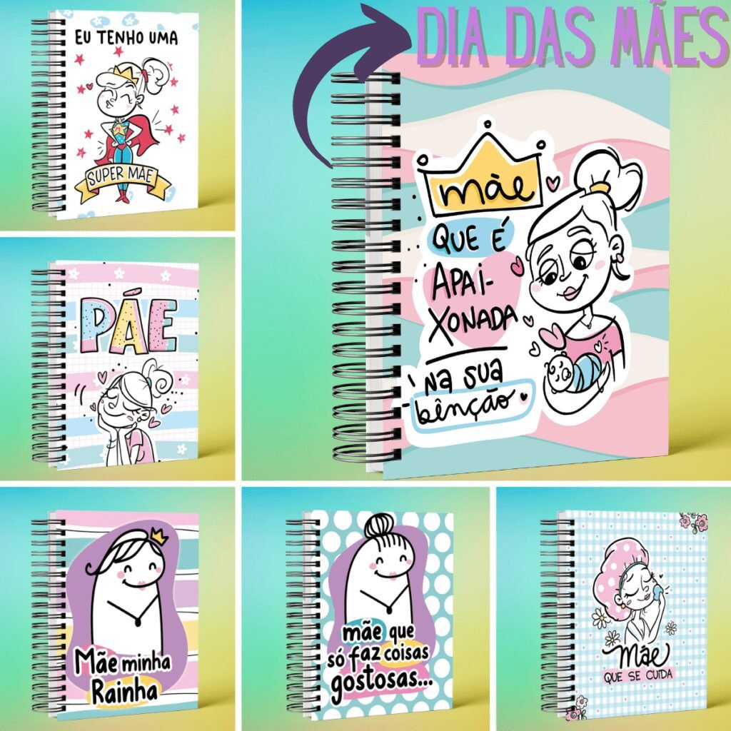 EXCLUSIVOS-NICK-DESIGN Kit 24 Capas A5 - Dia das Mães - Imagem 1