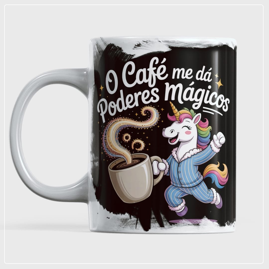 mockup O Café me dá Poderes Mágicos - Arte Avulsa Caneca - Imagem 1