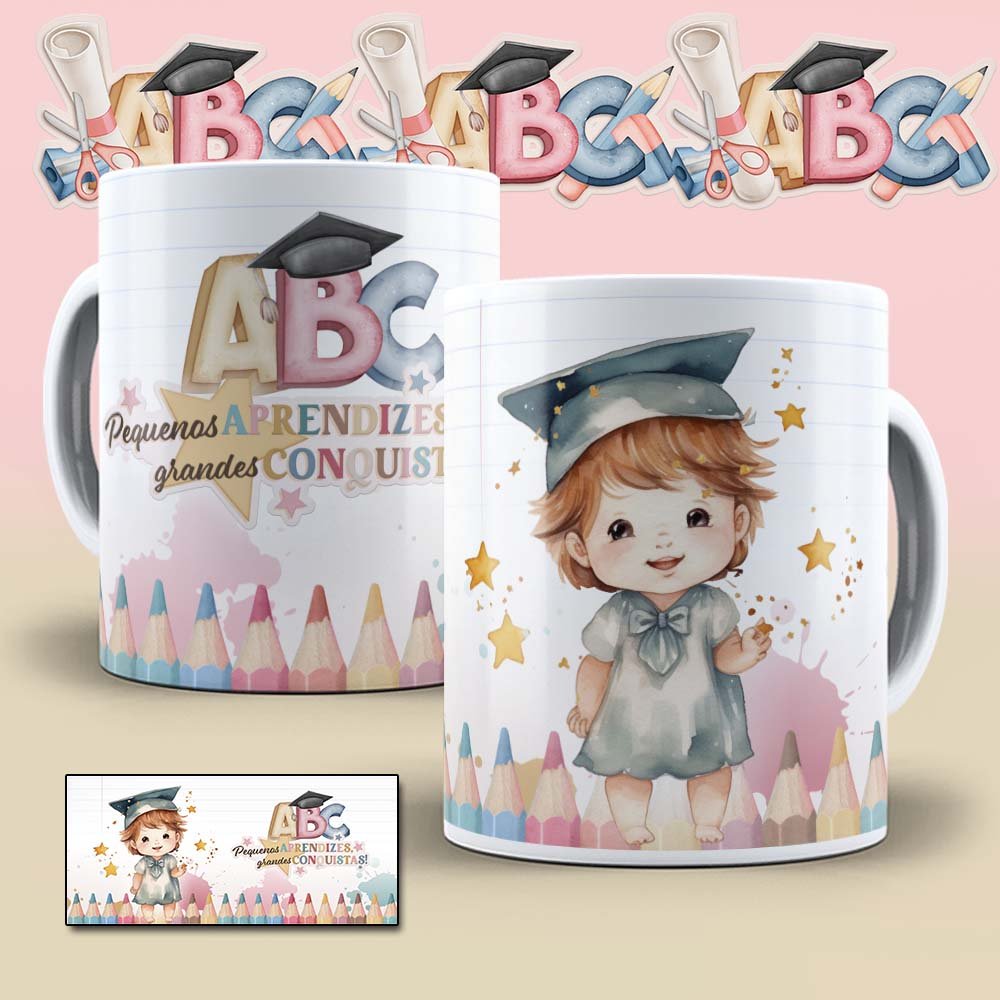 1-18-5 Kit Estampas Canecas - Formatura ABC (Bruna Molina) - Imagem 1