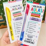 Card caneta e mimos - Professores e Volta às Aulas