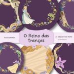 O Reino das Tranças - Kit 8 rascunhos para pintar/bordar plaquinhas de maternidade