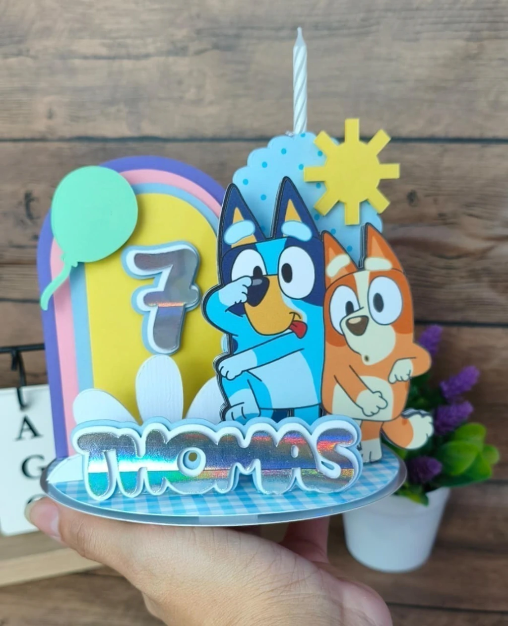 VELA-3D-BLUEY-5 Bluey - Topo de Bolo Cenário - Imagem 1