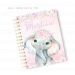 Elefante Menina Aquarela - Caderneta